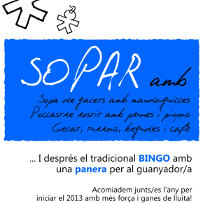 28 de desembre, SOPAR al Lokal Social Krida. No és broma!